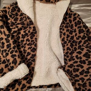 Leopard Print Teddy Jacket